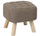 Pouf in Tessuto e Legno Massello 40x40x40H cm Fumer Ruben Marrone