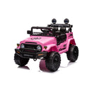 Macchina Elettrica per Bambini Fuoristrada Toyota Fj Cruiser 12V Telecomando Ruote in Gomma e Sedile in Pelle Rosa