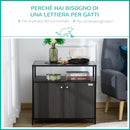 Mobile Lettiera per Gatti 70x55x65,5 cm in Legno e Acciaio Nera
