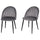 Set 2 Sedie Imbottite 50x54x79 cm in Velluto  Grigio
