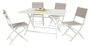 Tavolo da Giardino 130x77x73 cm in Alluminio Bianco Opaco