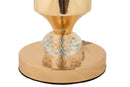 Lampada da Tavolo Gipsy Ø30x52 cm in Ferro e Tessuto Oro e Bianco      