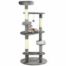 Albero Tiragraffi Ø60x136 cm con Lettino e Pallina Grigio