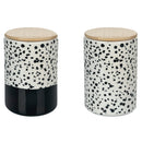 Set 2 Barattoli Ø10,5x16 cm 870 ml in Ceramica VdE Tivoli 1996 Taverna Black