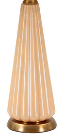 Lampada da Tavolo Perly Ø36,5x68,5 cm in Vetro e Ferro e Tessuto Perla e Oro      