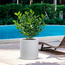 Vaso da Esterno Interno Design Cilindrico Ø36x35 cm Modigliani in Resina Bianco 