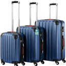 Set 3 Valigie Rigide con Ruote Easy Roll Trolley Bagaglio da Viaggio Blu Navy      