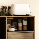 Credenza Mobile Basso Multiuso Armadietto Cassetti e Vani a Giorno  80x40x78 cm in Legno e Acciaio Marrone 