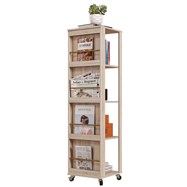 Libreria 4 Ripiani 40x40x150 cm con Rotelle in Legno Quercia sconto