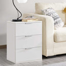 Comodino Mobiletto Cassettiera 3 Cassetti Design Moderno in legno MDF Bianco