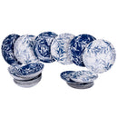 Servizio Piatti 18 Pezzi in Porcellana VdE Tivoli 1996 Forest Leaf Blue