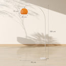 Lampada da Terra ad Arco 26x90x180 cm con Interruttore a Pedale e Base in Marmo Bianco e Arancione  