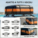 Portabagagli da Tetto Impermeabile 112x86x43 cm Capacità 425 L in Tessuto Oxford Arancione      