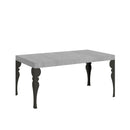 Tavolo Allungabile 120/380x90 cm Paxon Premium Cemento Gambe Antracite      