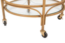 Carrello Panama Round Ø51x74 cm in Ferro e Vetro e Plastica Marrone      