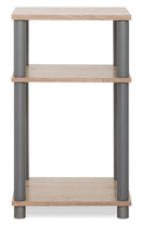 Mobile Scaffale 3 Ripiani in Truciolato Fumer Roll Grigio e Rovere