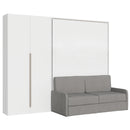 Letto Matrimoniale A Scomparsa 160 Versia Con Divano E Armadio Sx 2 Ante Bianco      