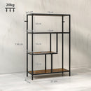 Libreria a 4 Ripiani in Stile Industriale 77x30x116 cm in Legno e Metallo Marrone Rustico   