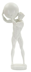 Statuetta Atlas 18x12,5x50 cm in Resina Bianco      