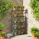 Portapiante a 5 Livelli Aperti 67x49x138 cm in Acciaio e Plastica Verde Scuro      