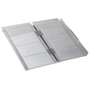 Rampa per Sedia a Rotelle Pieghevole 61x74x5 cm in Alluminio con Bordi Esterni Argento  