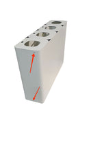Pattumiera Sistema di Raccolta Rifiuti 120x30xh80 cm In Acciaio Verniciato 4 Scomparti Bianco Seconda Scelta