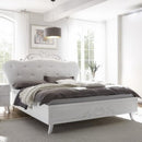 Letto Matrimoniale 192x205x110 cm Pamuk in legno bianco