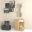 Mobile ingresso Lion 60x35x79 cm con specchi anta e cassetto rovere bianco