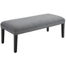 Panca Imbottita in Tessuto Lino 120x53x46 cm  Grigia