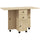 Tavolo Pieghevole 120x60x76,5 cm con 2 Cassetti e Armadietto 6 Rotelle e Freni Color Legno