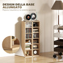 Set 2 Librerie 21x22,5x88,5 cm Mobili Porta CD con Ripiani Regolabili per 204 CD in Legno Rovere      