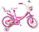 Bicicletta per Bambina 14" 2 Freni  Flower Bianca/Rosa