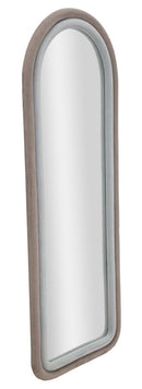 Specchio da Muro Cloe Velluto Grigio 60x4x160 cm in MDF e Poliestere e Specchio Multicolor      