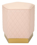 Puff Pentagonale Sharon 38x38x38 cm in Pino e MDF e Metallo e Plastica      