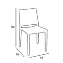 Set 4 Sedie 46x56x82 cm Mosk polipropilene grigia