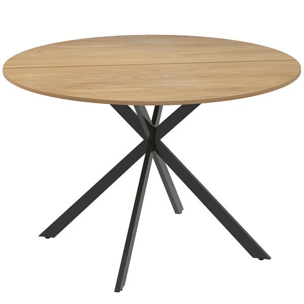 Tavolo da Pranzo Rotondo Stile Industriale Ø120x75 cm con Gambe a Croce in Acciaio Colore Quercia prezzo