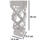 Portaombrelli da Ingresso Design Floreale Quadrato 15,5x15,5x49 cm in Ferro Bianco 