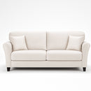 Divano 3 Posti 212x75x87 cm con Rivestimento in Velluto Premium Beige      