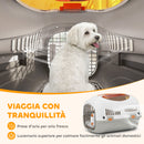 Trasportino per Gatti e Cani Piccoli Max 4 kg 49x32x31 cm con Finestra Superiore in Plastica Grigio      