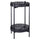 Tavolino Ø40x70 cm 2 Ripiani Effetto Paglia Di Vienna in Ferro Nero