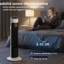 Ventilatore a Torre da Pavimento 25x25x80 cm Oscillante 70° in PP e ABS Bianco e Nero      