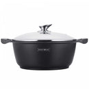 Casseruola Pentola Royalty Line con Rivestimento Antiaderente Effetto Marmo 26 cm Nero      