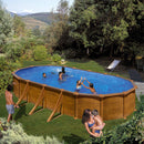 Piscina Ovale Fuori Terra 730x375xh132 cm in Acciaio e PVC Gre Mauritius
