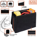 BLACK+DECKER Borsa Organizer per Auto 29x15x30 cm con Chiusura Velcro e Maniglia Nero      