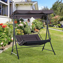 Dondolo 2 Posti da Giardino 160x117x173 cm in Acciaio e Poliestere Grigio