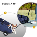 Carrello per Cani Pieghevole 53x45x28 cm per >Cani Taglia Mini Blu Scuro   
