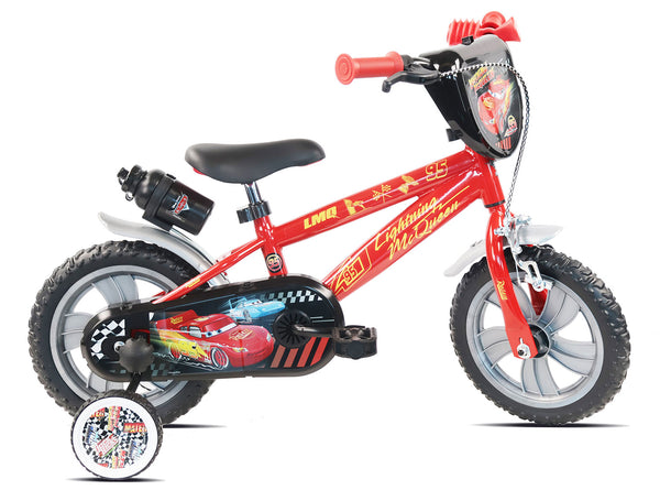 acquista Bicicletta per Bambini 12" Disney Cars Freno Caliper e Stabilizzatori in Acciaio Hi-Ten Rosso