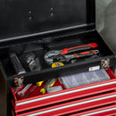Cassetta Porta Attrezzi 4 Cassetti e Vassoio 51x22x39,5 cm in Acciaio Rosso e Nero