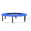 Trampolino Elastico Fitness Ø91 cm in Acciaio e PVC Nero e Blu