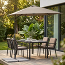 Ombrellone da Giardino Zenith Decentrato 2x3 m in Acciaio Tortora